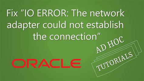 Network Adapter Error Oracle