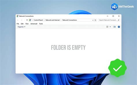 Network Adapter Folder Empty