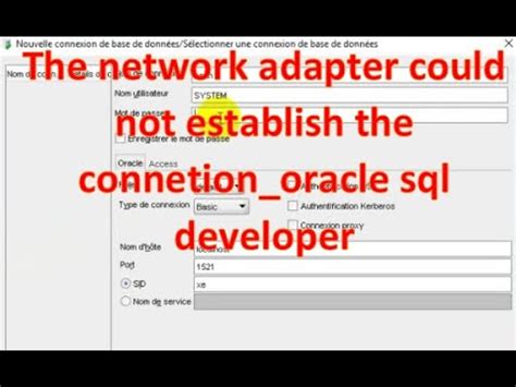 Network Adapter Problem In Oracle Sql Developer