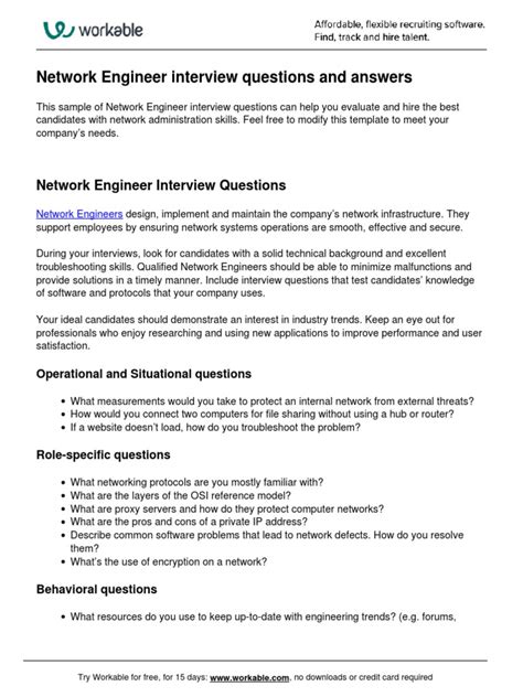 Network Engineer Fresher Interview Questions
