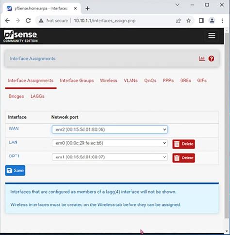 Network Interface For Pfsense