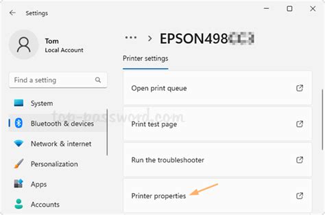Network Printer Port Settings