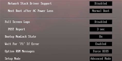network stack settings