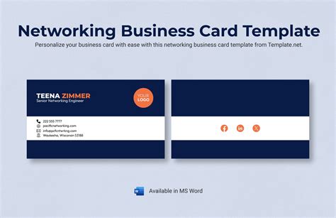 Networking Business Card Template For Your Needs