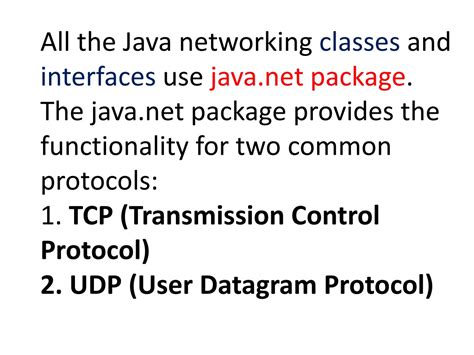Networking Classes And Interfaces Using Java.net Package