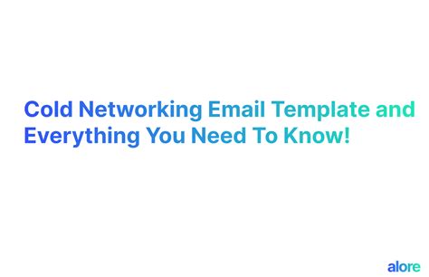 Networking Cold Email