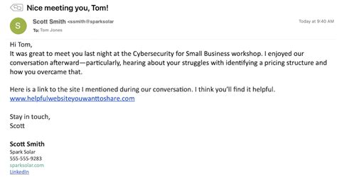 Networking Email To Stay In Touch