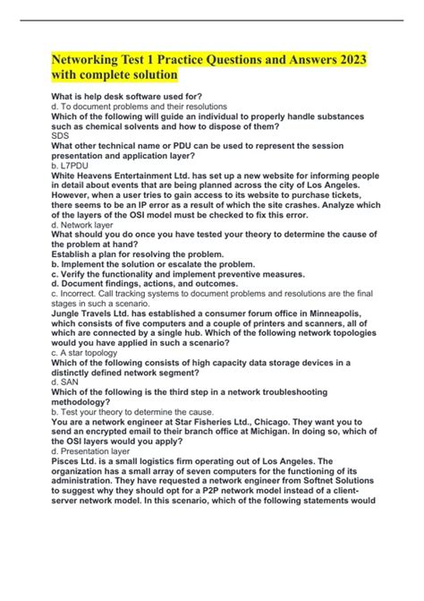 Networking Fundamentals Practice Test