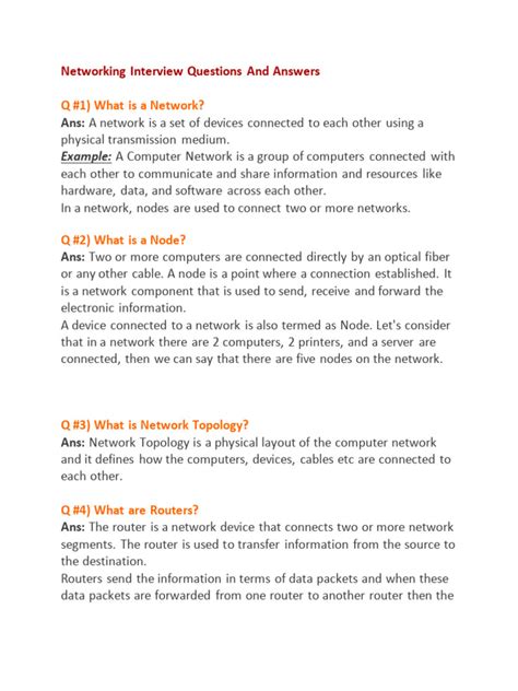 Networking Interview Questions With Answers
