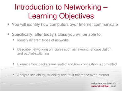Networking Learning Objectives