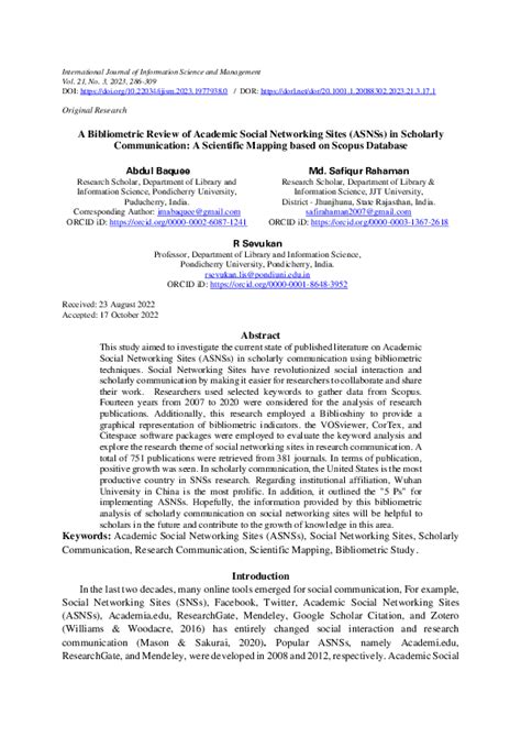 Networking Scholarly Articles