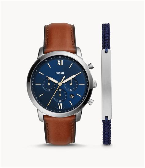neutra chronograph luggage leather watch