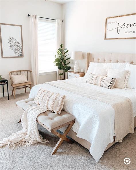 Neutral Bedroom with Black and White Decor