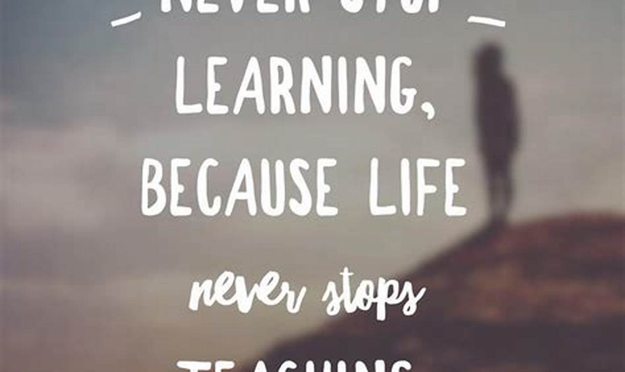 Never Stop Learning Because Life Never Stops Teaching