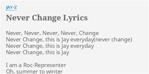 never change never change never change lyrics