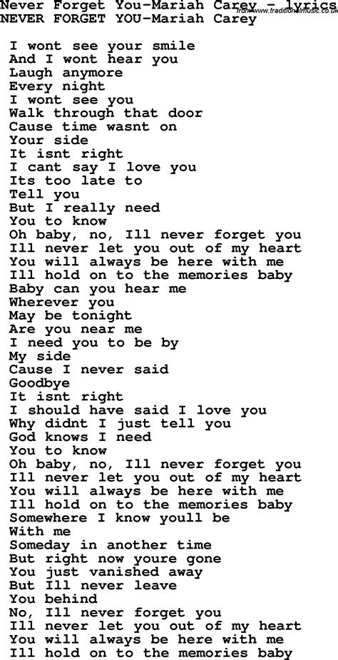 never forget you song lyrics