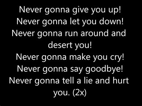 never gonna give u up lyrics