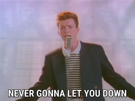 never gonna give up never gonna let you down