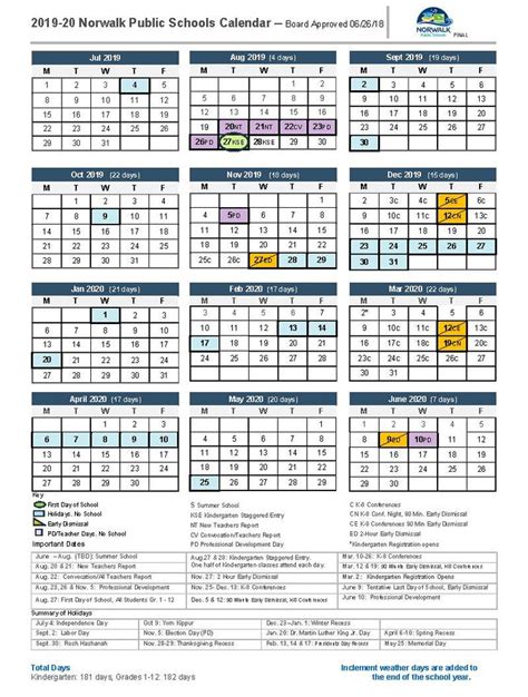 New Canaan Public Schools Calendar