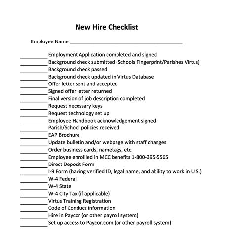 50 Useful New Hire Checklist Templates & Forms ᐅ TemplateLab