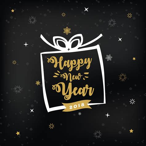 New Year Greeting Card Template Design Stock Vector Illustration