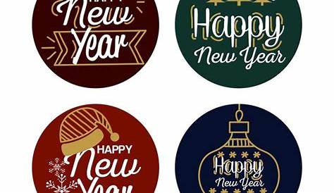 New Year Placards Happy Placard Stock Vector. Illustration Of