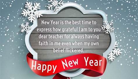 New Year Wishes For A Teacher