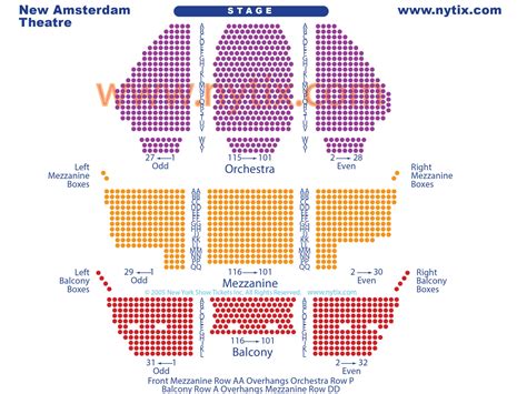 new amsterdam theatre seat map