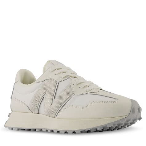 new balance 327 sneakers in white & tan