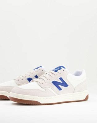 new balance 480 trainers in off white & green