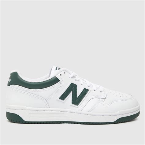 new balance 480 trainers in white and green