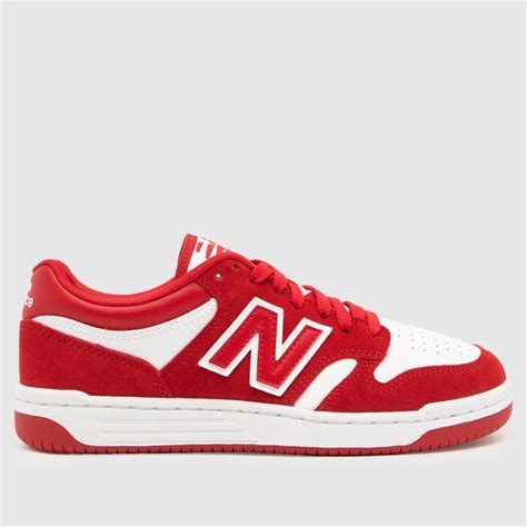 new balance 480 trainers in white and red
