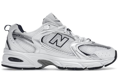 new balance 530 white silver navy sneaker