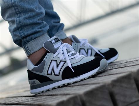 new balance 574 white black