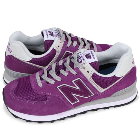 new balance 574 white grey purple