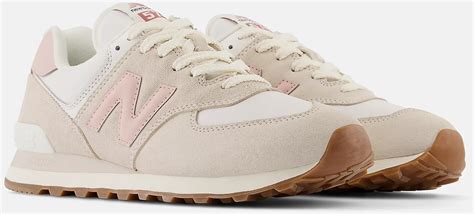 new balance 574 white pink unisex shoe