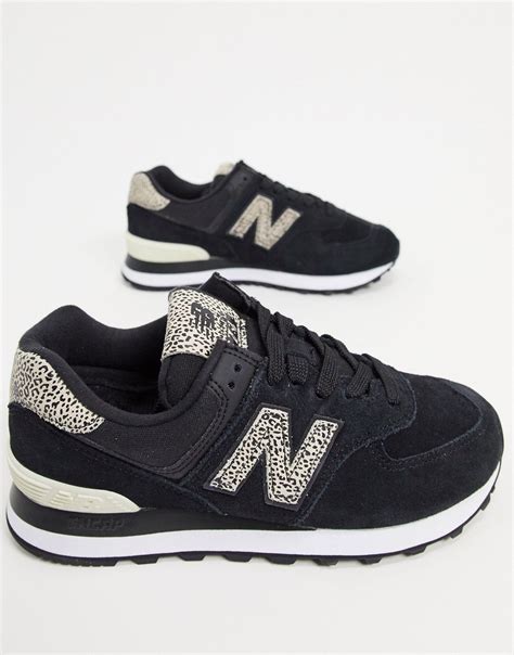 new balance 574 women's trainers black/grey