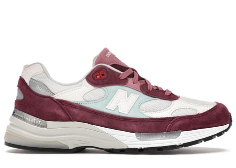 new balance 992 kith kithmas burgundy white