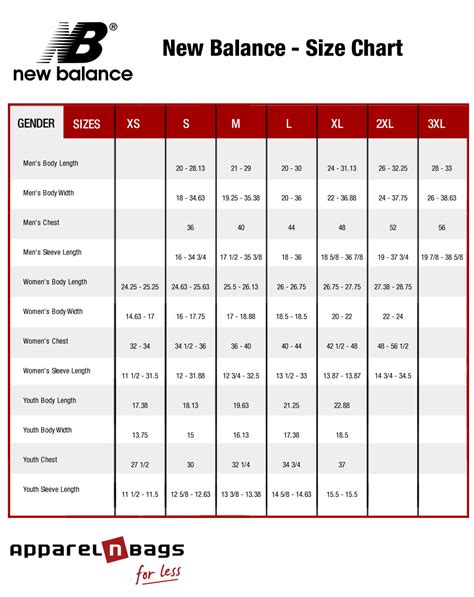 new balance clothing size guide uk