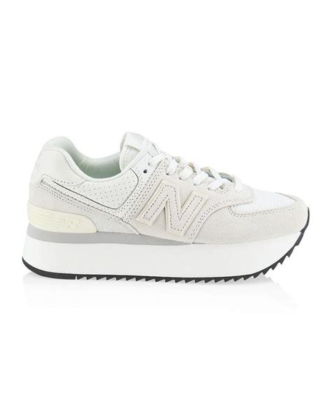new balance platform sneakers white