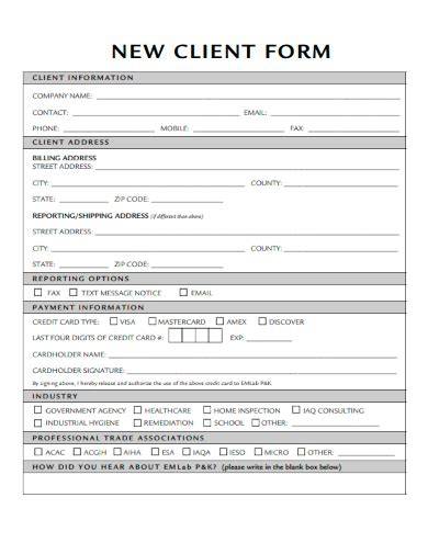 new client application form template