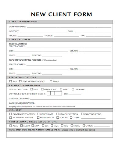 new client setup form template