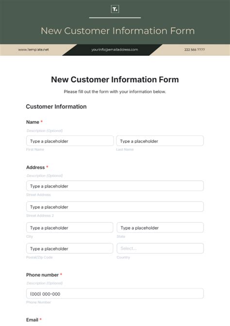 new construction customer form template