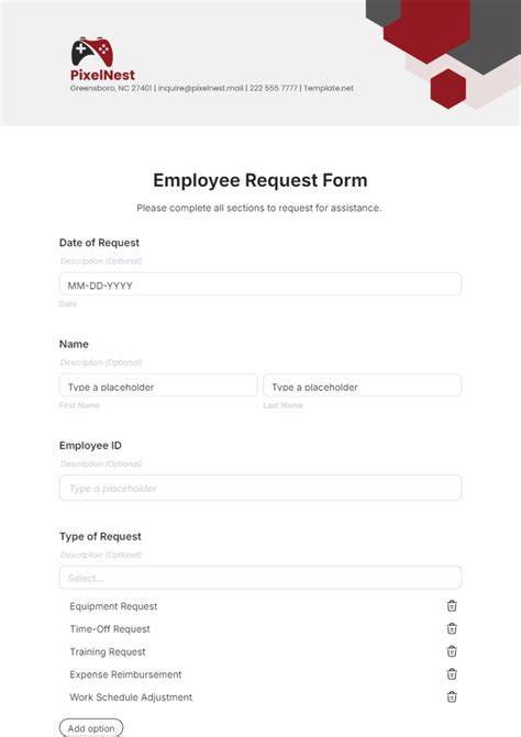 new employee it request form template