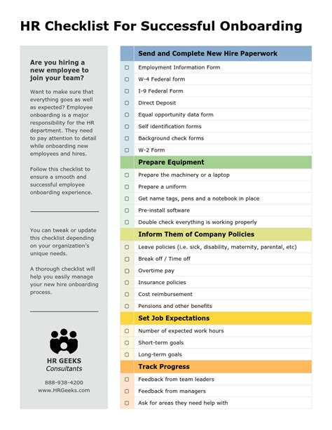 New Hire Onboarding Checklist Template