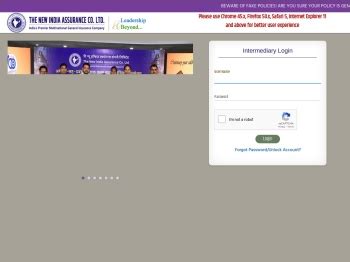 new india intermediary portal login