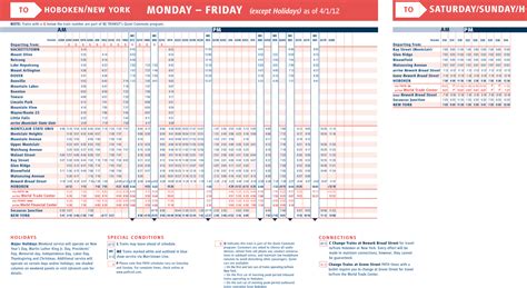 new jersey transit train schedule