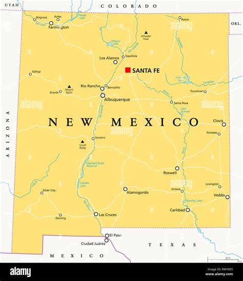 New Mexico Map, Map of New Mexico State (USA) Highways, Cities, Roads