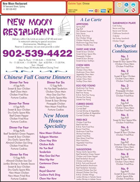 new moon restaurant menu sydney