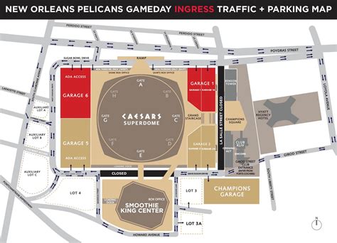 new orleans pelicans parking map